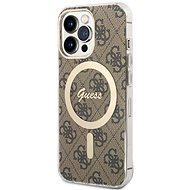 Guess 4G IML MagSafe Compatible Back Cover for iPhone 13 Pro Brown - Phone Cover