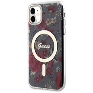 Guess PC/TPU Flowers IML MagSafe Kompatibilní Zadní Kryt pro iPhone 11 Kaki - Phone Cover