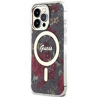 Guess PC/TPU Flowers IML MagSafe kompatibles Back Cover für iPhone 13 Pro khakifarben - Handyhülle