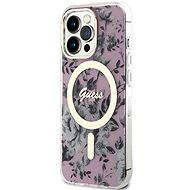 Guess PC/TPU Flowers IML MagSafe kompatibles Back Cover für iPhone 13 Pro Pink - Handyhülle