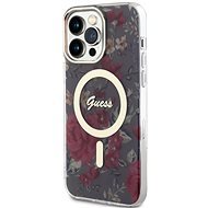 Guess PC/TPU Flowers IML MagSafe kompatibles Back Cover für iPhone 14 Pro Max Kaki - Handyhülle