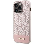 Guess PU G Cube MagSafe Kompatibilný zadný kryt pre iPhone 13 Pro Max Pink - Kryt na mobil