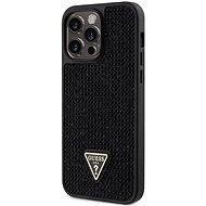 Guess Rhinestones Triangle Metal Logo Cover für iPhone 14 Pro Max Black - Handyhülle