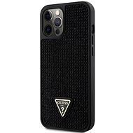 Guess Rhinestones Triangle Metal logo kryt pre iPhone 12 Pro Max Black - Kryt na mobil