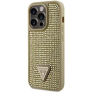 Guess Rhinestones Triangle Metal Logo Kryt pro iPhone 14 Pro Gold - Phone Cover