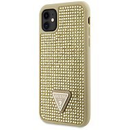 Guess Rhinestones Triangle Metal Logo Cover für iPhone 11 Gold - Handyhülle