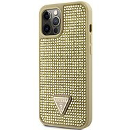 Guess Rhinestones Triangle Metal Logo Cover für iPhone 12 Pro Max Gold - Handyhülle