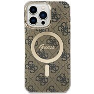 Guess IML 4G MagSafe Back Cover für iPhone 15 Pro Max Braun - Handyhülle