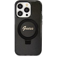 Guess IML Ring Stand Glitter MagSafe Zadní Kryt pro iPhone 15 Pro Max Black - Phone Cover
