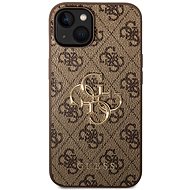 Guess PU 4G Metal Logo Back Cover for iPhone 15 Brown - Phone Cover
