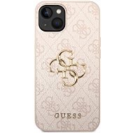 Guess PU 4G Metal Logo Back Cover für iPhone 15 Rosa - Handyhülle