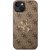 Guess PU 4G Metal Logo Zadní Kryt pro iPhone 15 Plus Brown - Phone Cover