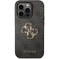 Guess PU 4G Metall Logo Back Cover für iPhone 15 Pro grau - Handyhülle