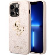 Guess PU 4G Metal Logo Zadní Kryt pro iPhone 15 Pro Max Pink - Phone Cover