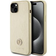 Guess PU 4G Strass Metal Logo Back Cover für iPhone 15 gold - Handyhülle