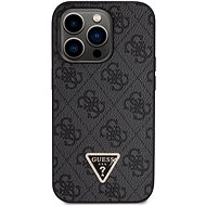 Guess PU 4G Strass Triangle Metal Logo Back Cover + Crossbody Strap for iPhone 15 Pro Max Black - Phone Cover