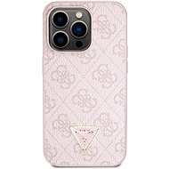 Guess PU 4G Strass Triangle Metal Logo Zadní Kryt + Crossbody Popruh pro iPhone 15 Pro Max Pink - Phone Cover