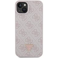 Guess PU 4G Strass Triangle Metal Logo Back Cover for iPhone 15 Plus Pink - Phone Cover