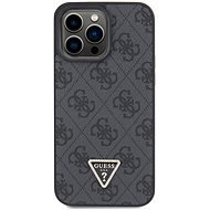 Guess PU 4G Strass Triangle Metal Logo Back Cover für iPhone 15 Pro Max schwarz - Handyhülle