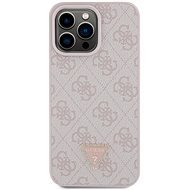 Guess PU 4G Strass Triangle Metal Logo Zadní Kryt pro iPhone 15 Pro Max Pink - Phone Cover