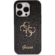 Guess PU Fixed Glitter 4G Metal Logo iPhone 15 Pro Max fekete tok - Telefon tok