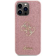 Guess PU Fixed Glitter 4G Metal Logo Back Cover für iPhone 15 Pro Max rosa - Handyhülle