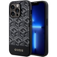 Guess PU G Cube MagSafe Back Cover für iPhone 15 Pro Schwarz - Handyhülle