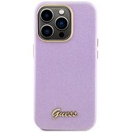 Guess PU Glitter Full Wrapped Zadný Kryt pre iPhone 15 Pro Lilac - Kryt na mobil