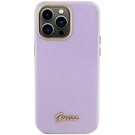 Guess PU Glitter Full Wrapped Zadní Kryt pro iPhone 15 Pro Max Lilac - Phone Cover