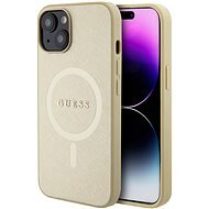 Guess PU Saffiano MagSafe Zadní Kryt pro iPhone 15 Beige - Phone Cover