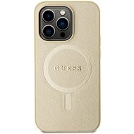 Guess PU Saffiano MagSafe Back Cover für iPhone 15 Pro Max beige - Handyhülle