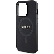 Guess PU Saffiano MagSafe Back Cover für iPhone 15 Pro Max schwarz - Handyhülle