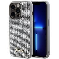 Guess PU Square Mirror Script Logo Zadní Kryt pro iPhone 15 Pro Max Silver - Phone Cover