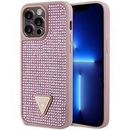 Guess Rhinestones Triangle Metal Logo Kryt pro iPhone 15 Pro Max Pink - Phone Cover
