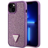 Guess Rhinestones Triangle Metal Logo Kryt pro iPhone 15 Purple - Phone Cover