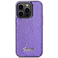 Guess Sequin Script Logo Zadní Kryt pro iPhone 15 Pro Purple - Phone Cover