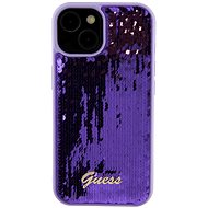 Guess Sequin Script Logo Zadní Kryt pro iPhone 15 Purple - Phone Cover