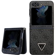 Guess 4G PU Leather Triangle Back Cover for Samsung Galaxy Z Flip 5 Black - Phone Cover