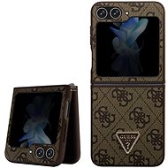 Guess 4G PU Leather Triangle Back Cover for Samsung Galaxy Z Flip 5 Brown - Phone Cover