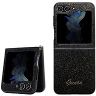 Guess PC/TPU Glitter Flakes Metal Logo Back Cover for Samsung Galaxy Z Flip 5 Black - Phone Cover