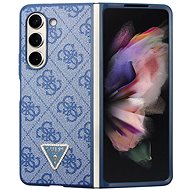 Guess 4G PU Leather Triangle Back Cover for Samsung Galaxy Z Fold 5 Blue - Phone Cover