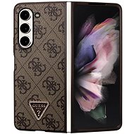 Guess 4G PU Leather Triangle Back Cover for Samsung Galaxy Z Fold 5 Brown - Phone Cover