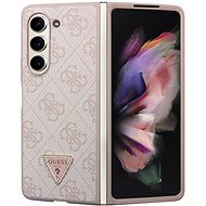 Guess 4G PU Leather Triangle Back Cover for Samsung Galaxy Z Fold 5 Pink - Phone Cover