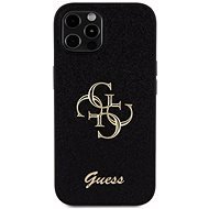 Guess PU Fixed Glitter 4G Metal Logo Zadný Kryt na iPhone 12/12 Pro Black - Kryt na mobil