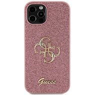Guess PU Fixed Glitter 4G Metal Logo Zadní Kryt pro iPhone 12/12 Pro Pink - Phone Cover