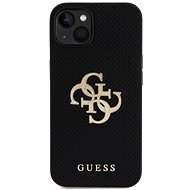 Guess Perforated 4G Glitter Metal Logo iPhone 13 fekete PU hátlap tok - Telefon tok