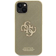 Guess PU Perforated 4G Glitter Metal Logo Zadní Kryt pro iPhone 13 Gold - Phone Cover