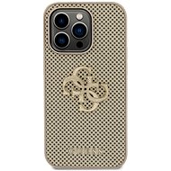 Guess PU Perforated 4G Glitter Metal Logo Zadní Kryt pro iPhone 14 Pro Gold - Phone Cover