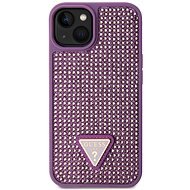 Guess Rhinestones Triangle Metal Logo Handyhülle für iPhone 13 Purple - Handyhülle