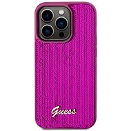 Guess Sequin Script Logo Zadní Kryt pro iPhone 14 Pro Magenta - Phone Cover